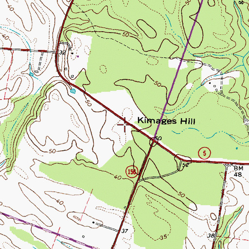 Topographic Map of Kimages Hill, VA