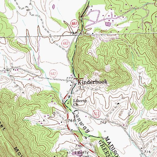 Topographic Map of Kinderhook, VA