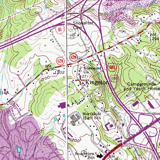 Topographic Map of Kingston, VA