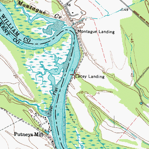 Topographic Map of Lacey Landing, VA