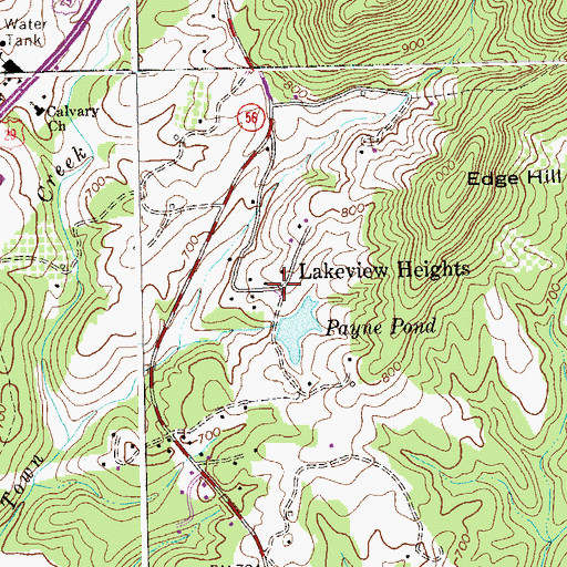 Topographic Map of Lakeview Heights, VA