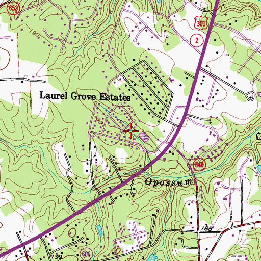 Topographic Map of Laurel Grove Estates, VA