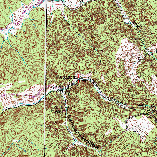 Topographic Map of Leonard, VA