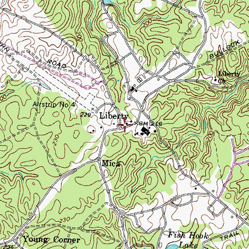 Topographic Map of Liberty, VA
