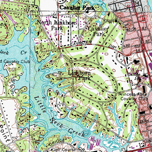 Topographic Map of Linkhorn Park, VA