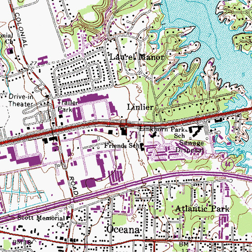 Topographic Map of Linlier, VA