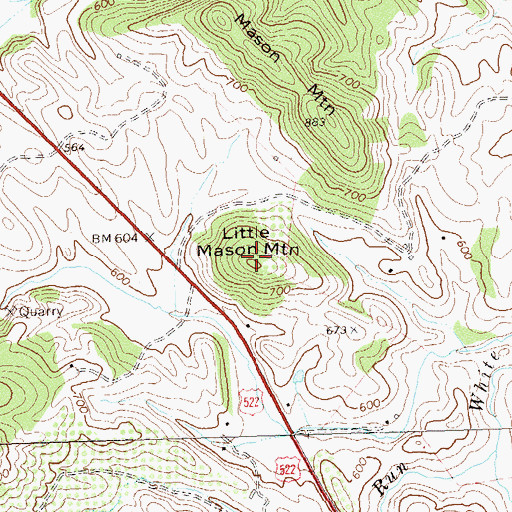 Topographic Map of Little Mason Mountain, VA