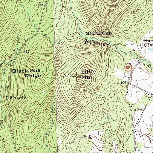 Topographic Map of Little Mountain, VA