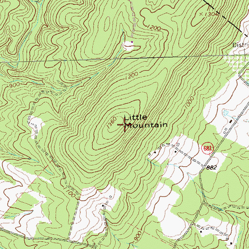 Topographic Map of Little Mountain, VA