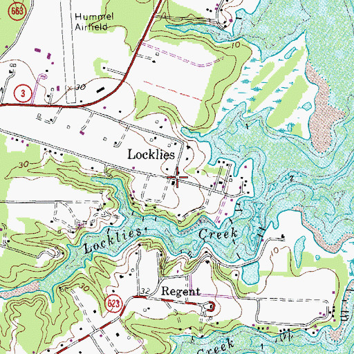Topographic Map of Locklies, VA