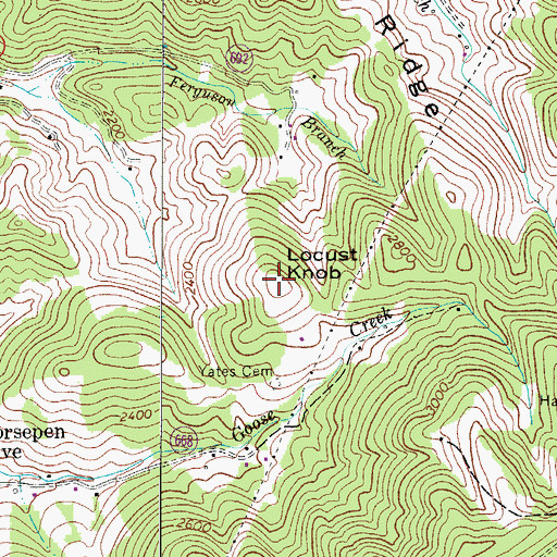 Topographic Map of Locust Knob, VA