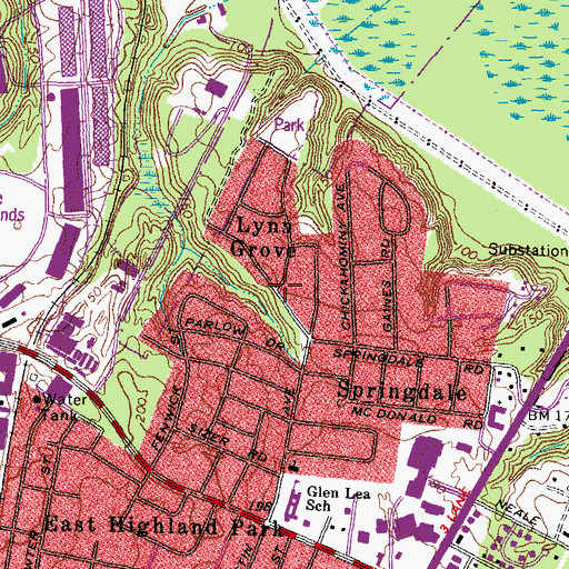 Topographic Map of Lynn Grove, VA