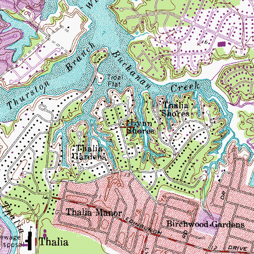Topographic Map of Lynn Shores, VA