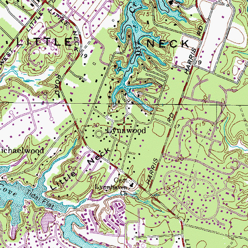 Topographic Map of Lynnwood, VA