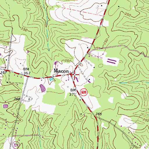 Topographic Map of Macon, VA