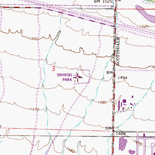 Topographic Map of Sahkoo Park, AZ