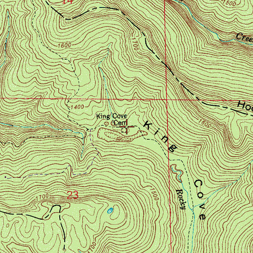 Topographic Map of King Cove Cemetery, AL
