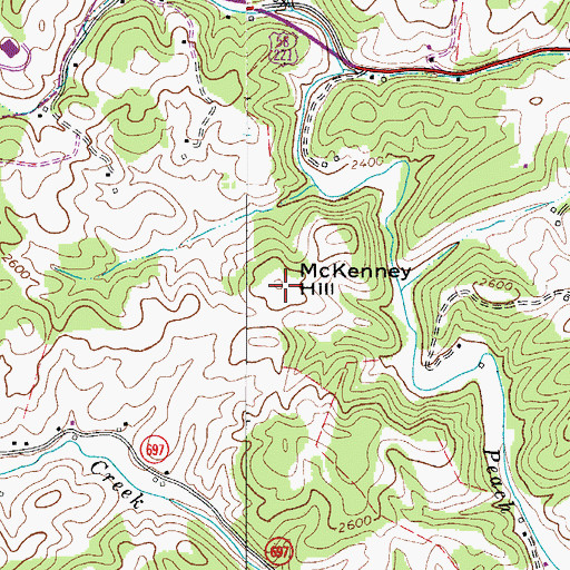 Topographic Map of McKenney Hill, VA