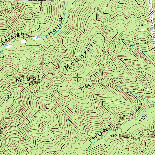 Topographic Map of Middle Mountain, VA