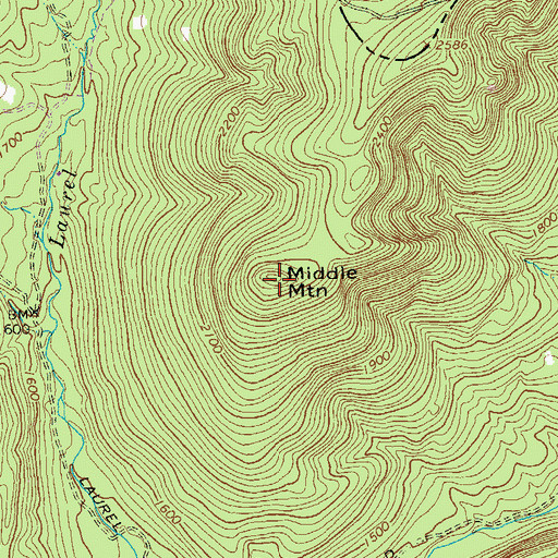 Topographic Map of Middle Mountain, VA