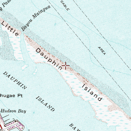 Topographic Map of Little Dauphin Island, AL