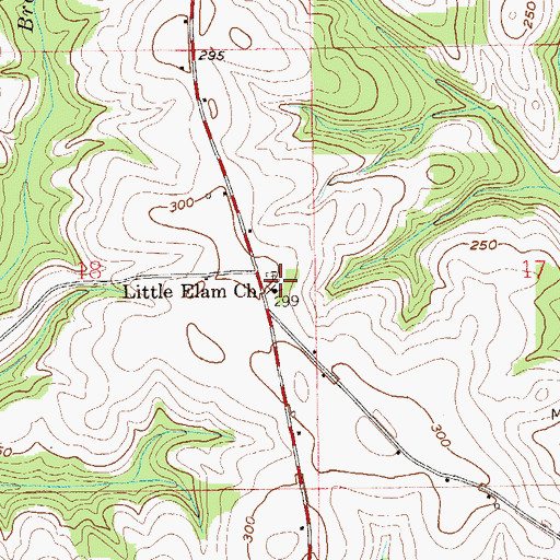 Topographic Map of Little Elam Baptist Church, AL