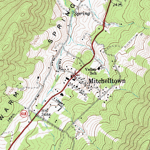 Topographic Map of Mitchelltown, VA