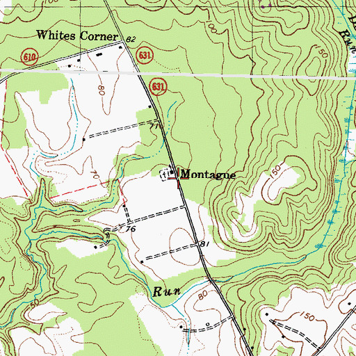 Topographic Map of Montague, VA