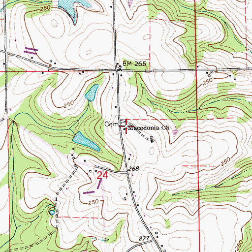 Topographic Map of Macedonia Primitive Baptist Church, AL