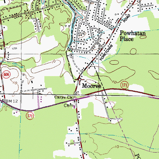 Topographic Map of Moores, VA