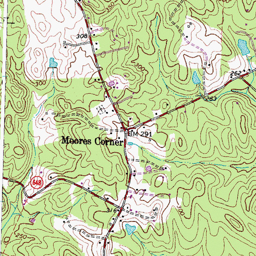 Topographic Map of Moores Corner, VA