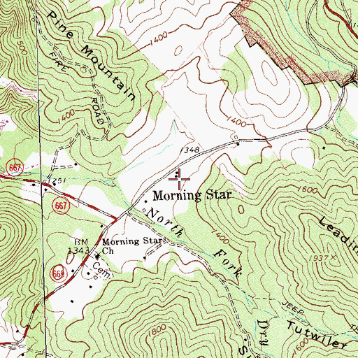 Topographic Map of Morning Star, VA