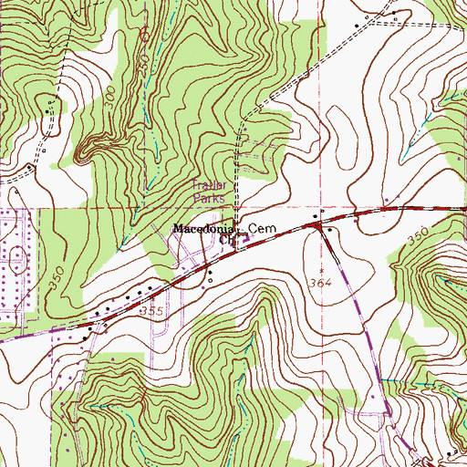 Topographic Map of Macedonia Baptist Church, AL