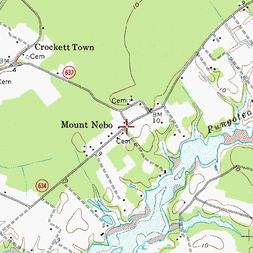 Topographic Map of Mount Nebo, VA