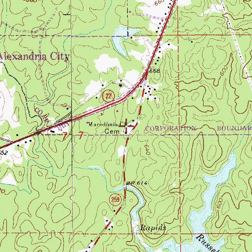 Topographic Map of Macedonia Primitive Baptist Church, AL
