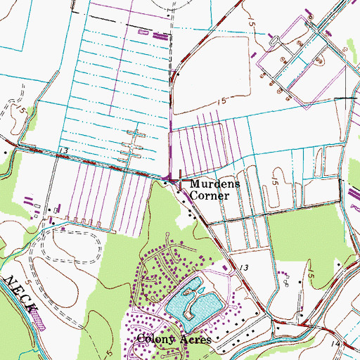 Topographic Map of Murdens Corner, VA
