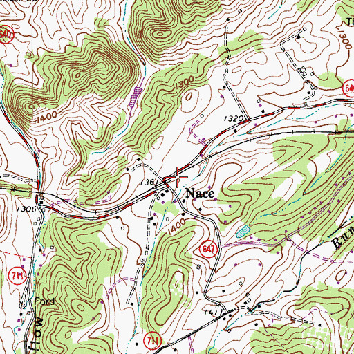 Topographic Map of Nace, VA