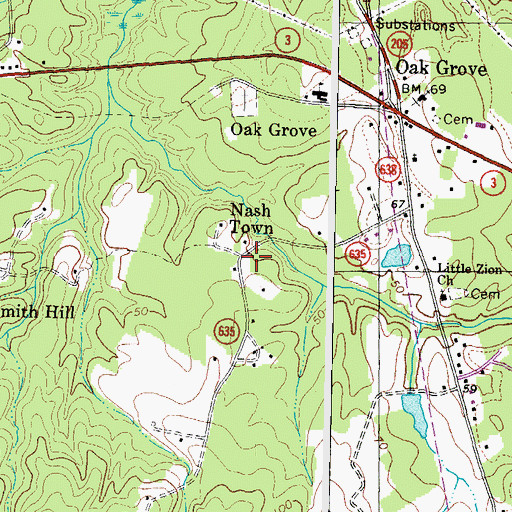 Topographic Map of Nash Town, VA