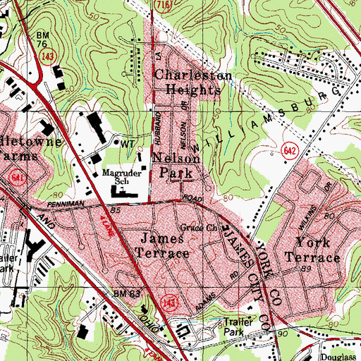 Topographic Map of Nelson Park, VA