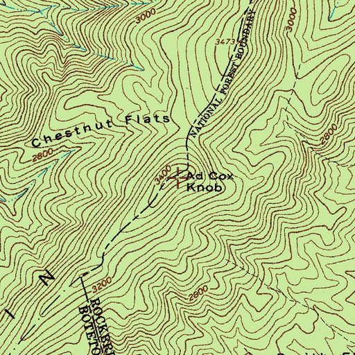 Topographic Map of North Mountain, VA