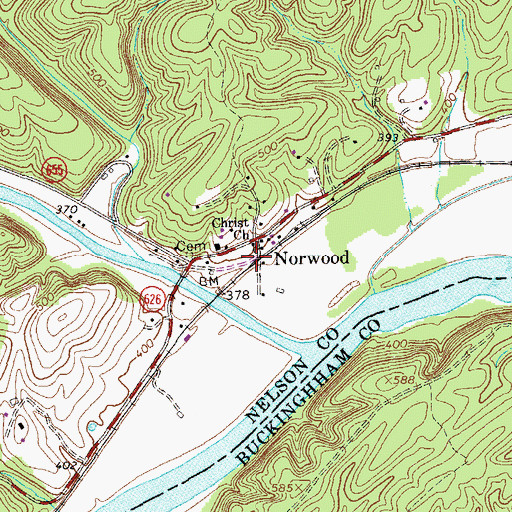 Topographic Map of Norwood, VA