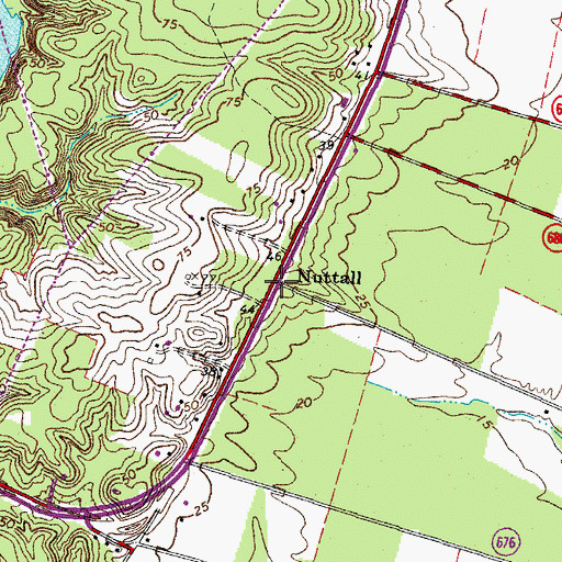 Topographic Map of Nuttall, VA