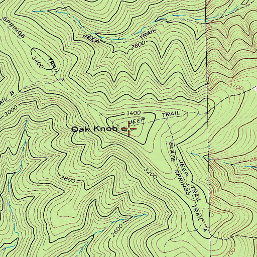 Topographic Map of Oak Knob, VA