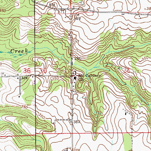 Topographic Map of Mount Calvary Missionary Baptist Church, AL