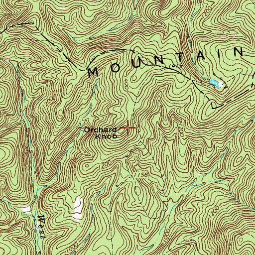 Topographic Map of Orchard Knob, VA