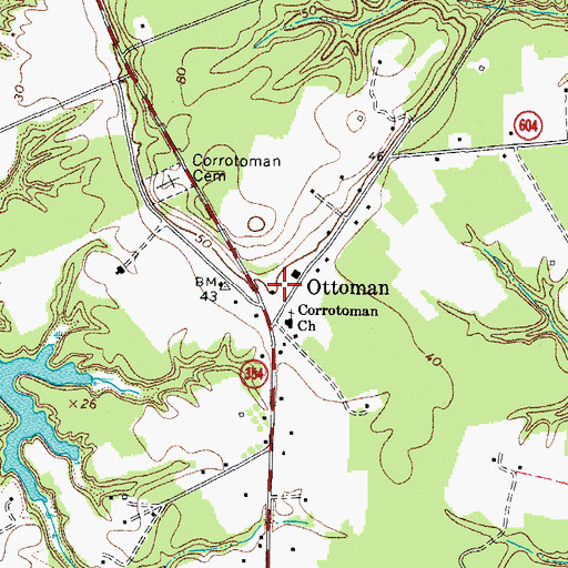 Topographic Map of Ottoman, VA