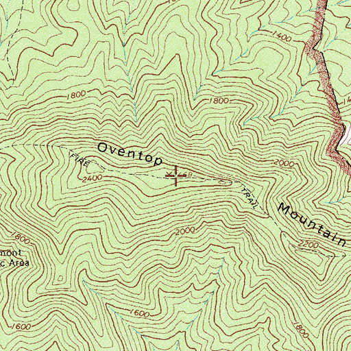 Topographic Map of Oventop Mountain, VA