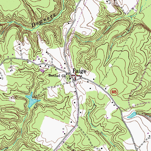 Topographic Map of Paige, VA