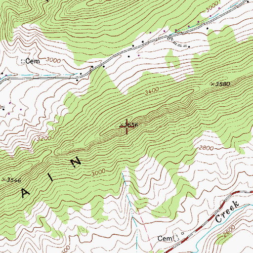 Topographic Map of Paint Lick Mountain, VA