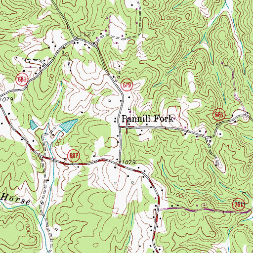 Topographic Map of Pannill Fork, VA